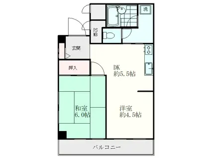 サニー浅田(2DK/1階)の間取り写真