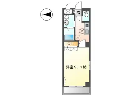 シャトー・シャルマン(1K/1階)の間取り写真