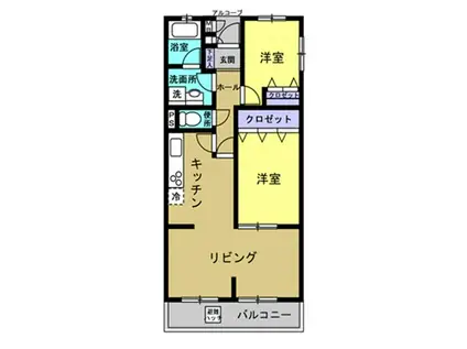 ライオンズマンション喜多見(2LDK/5階)の間取り写真