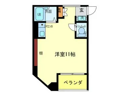 ドミール寺尾(ワンルーム/6階)の間取り写真