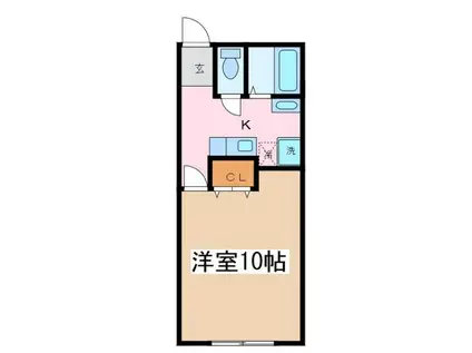 キャトルアピア(1K/2階)の間取り写真