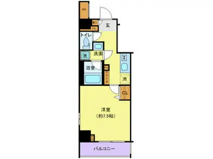 ライズコート住吉(1K/3階)の間取り写真