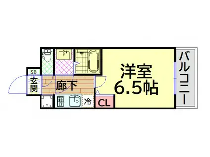 アドバンス天王寺南パキラ(1K/2階)の間取り写真