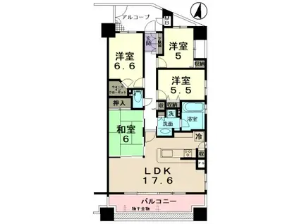 ソフィア多治見ステーションタワー(4LDK/11階)の間取り写真