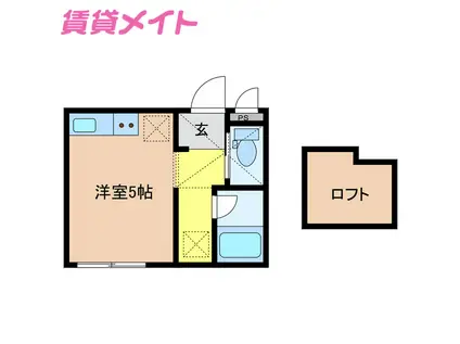 VIVANT(ワンルーム/2階)の間取り写真