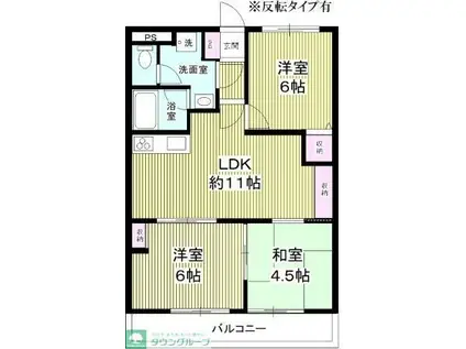 ダイキビル(3LDK/3階)の間取り写真