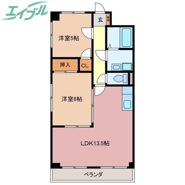 グレースマンション藤(3LDK/7階)の間取り写真