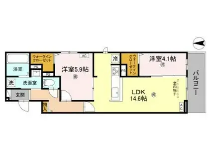 カケット・ブロックスキー(2LDK/2階)の間取り写真