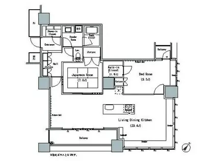 ザ 東京タワーズ ミッドタワー(2LDK/23階)の間取り写真