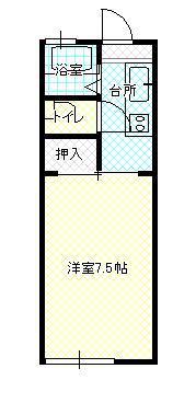 さくらハイツ(1K/1階)の間取り写真