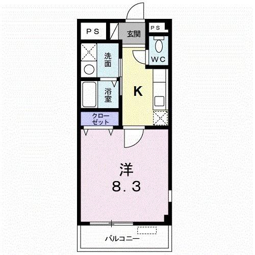 SIERA(1K/2階)の間取り写真