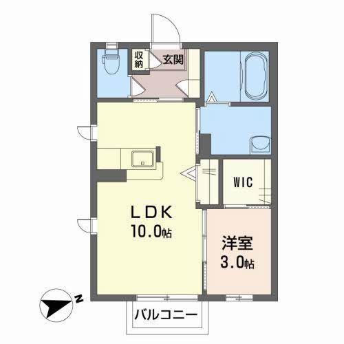 E.コート.ジェネラス(1LDK/2階)の間取り写真