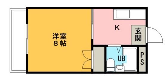 コーポ山中(1K/1階)の間取り写真
