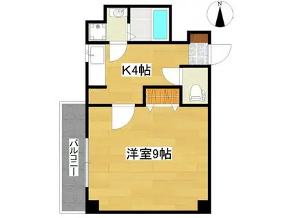 ジュネスシャトーB(1K/3階)の間取り写真