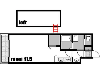 KATAYAMABLDG19(ワンルーム/2階)の間取り写真
