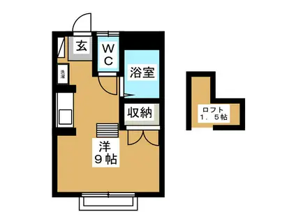 ピアックス(ワンルーム/1階)の間取り写真