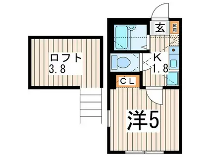 LUCIE久里浜(1K/1階)の間取り写真