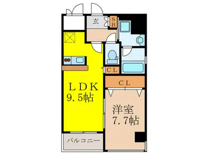 NS FIRST I2M(1LDK/6階)の間取り写真