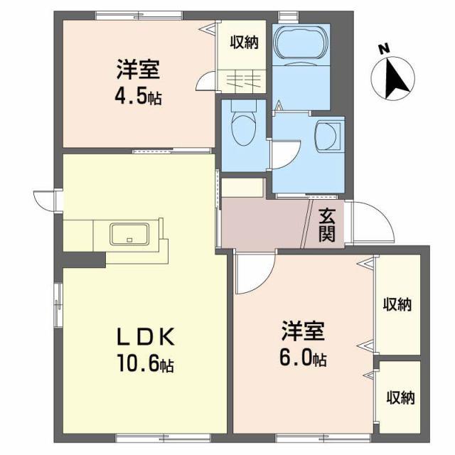 メゾン竹島II(2LDK/1階)の間取り写真