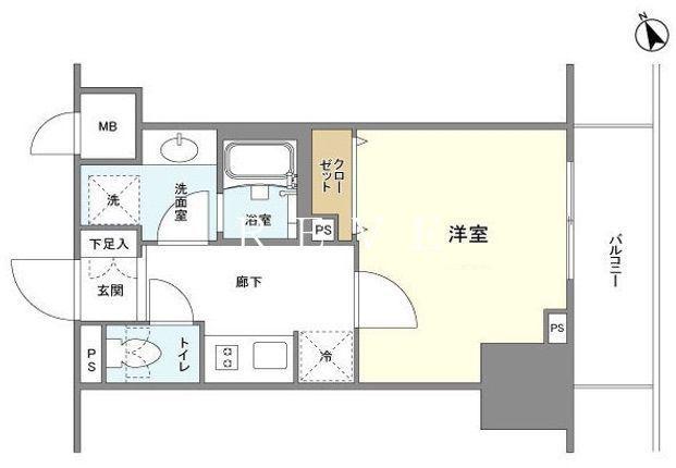 BLESS蔵前(1K/2階)の間取り写真