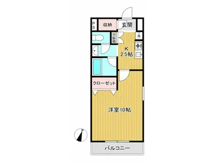 ルーチェ東白楽(1K/2階)の間取り写真