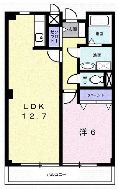 ジョイフルI(1LDK/1階)の間取り写真