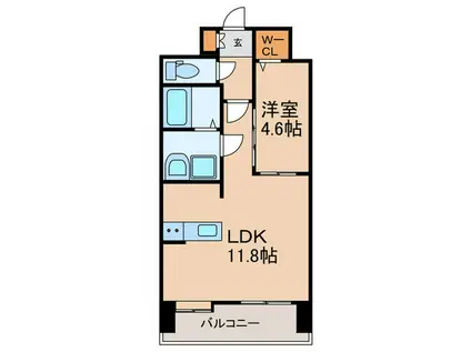 S-RESIDENCE六ツ門ABRイーストI(1LDK/7階)の間取り写真