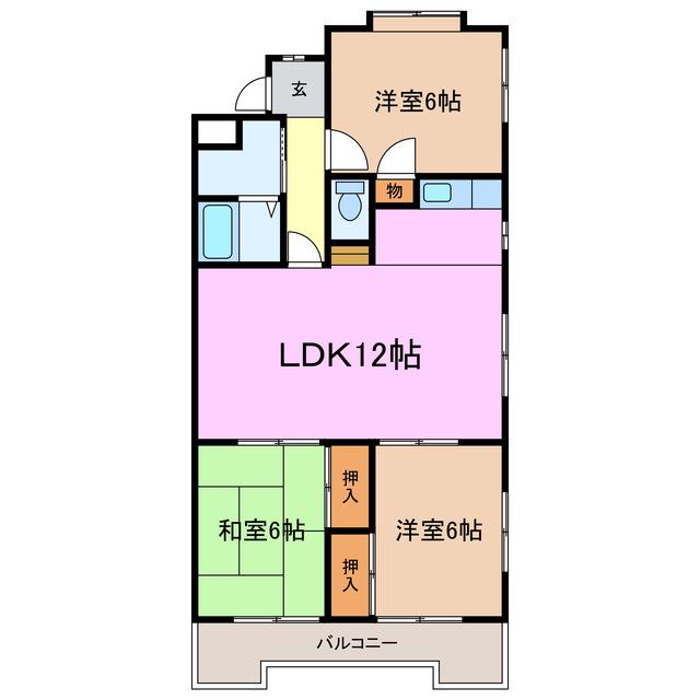 アビタマルフクII(3LDK/2階)の間取り写真