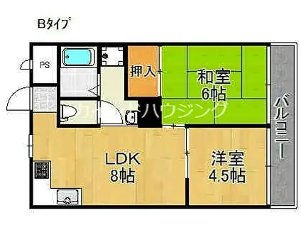 プランドール住之江(2LDK/4階)の間取り写真