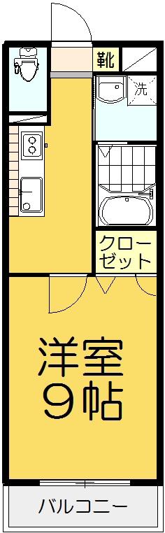 SUNGARDEN(1K/4階)の間取り写真