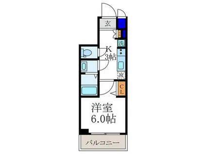 ファステート京都西陣エール(1K/3階)の間取り写真
