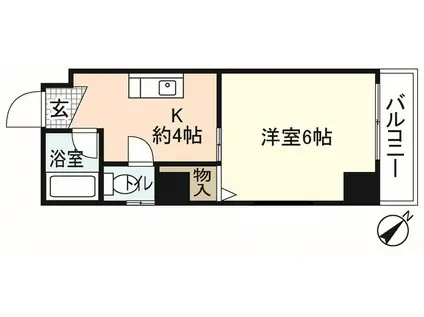 今田ビル楠木(1K/4階)の間取り写真