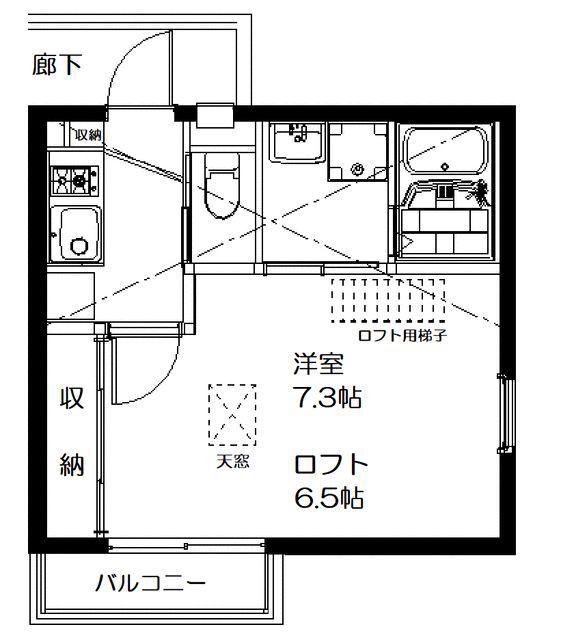 ベイ・コート(1K/2階)の間取り写真