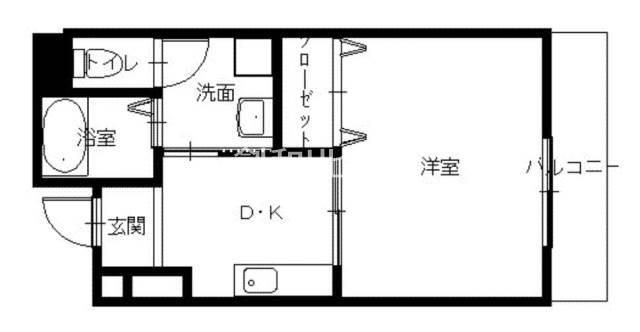 アールグレイマンション大橋(1K/3階)の間取り写真