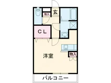 ビネンブルフ II(ワンルーム/1階)の間取り写真