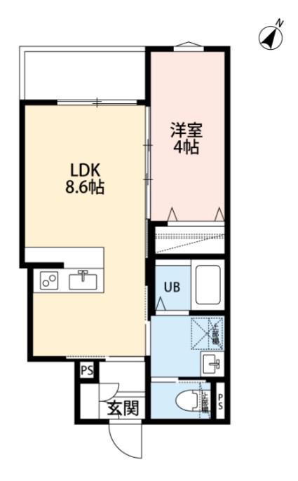 LUMINA イースト(1LDK/2階)の間取り写真