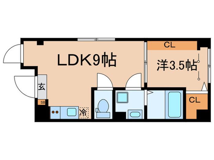 北区豊島1丁目計画(1LDK/3階)の間取り写真