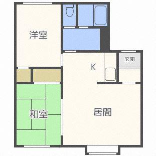 クレストール大沼(2LDK/1階)の間取り写真
