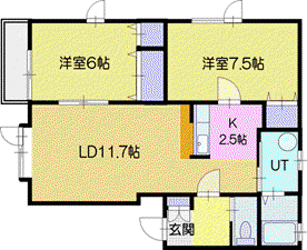 アットホームN20(2LDK/2階)の間取り写真