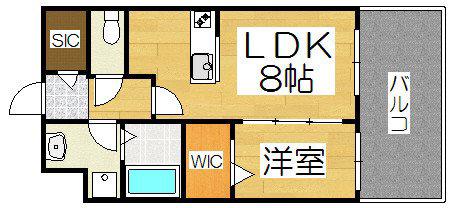トラストレジデンス博多駅南(1LDK/14階)の間取り写真