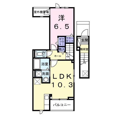 ヴィラ グレイスA(1LDK/2階)の間取り写真