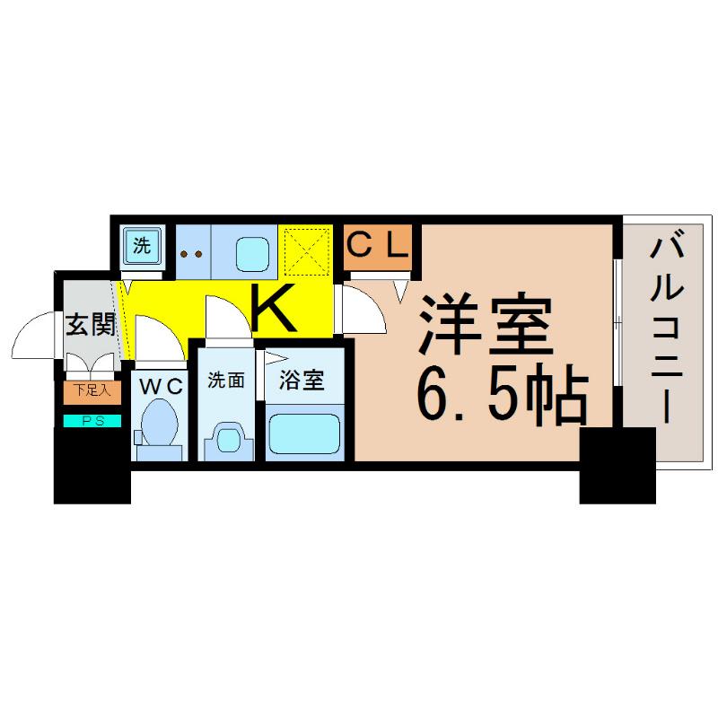 プレサンス大須プライマル(1K/12階)の間取り写真