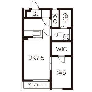 ベルチェリーC(1LDK/2階)の間取り写真