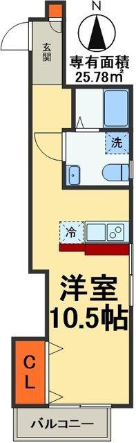 グランニール幕張(ワンルーム/3階)の間取り写真