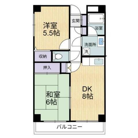 アーデルサンアイ(2DK/3階)の間取り写真