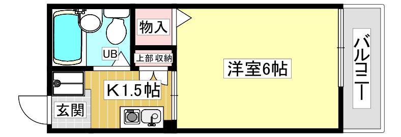 シティーハイムケント(1K/2階)の間取り写真