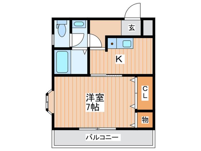 アパルトミサキ(1K/3階)の間取り写真