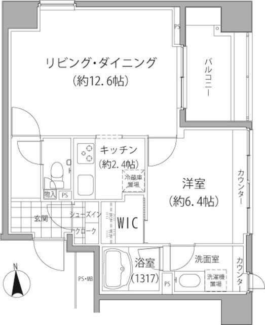 エーデル練馬(1LDK/2階)の間取り写真