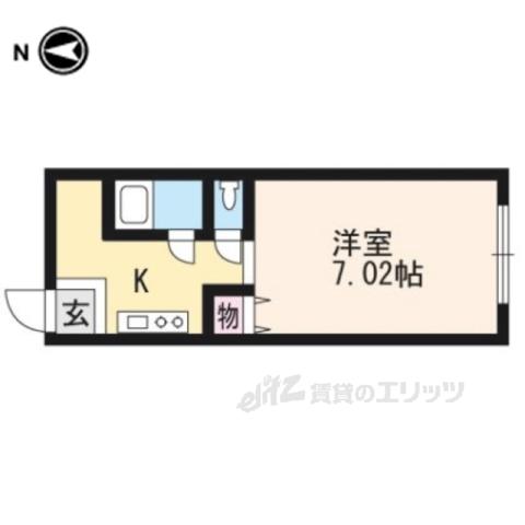 クリヨン2(ワンルーム/1階)の間取り写真