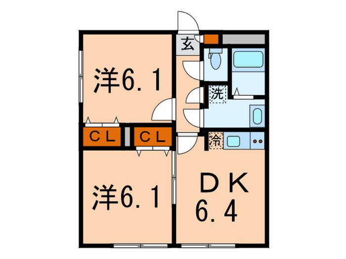 BRANCHE文京白山II(2DK/2階)の間取り写真